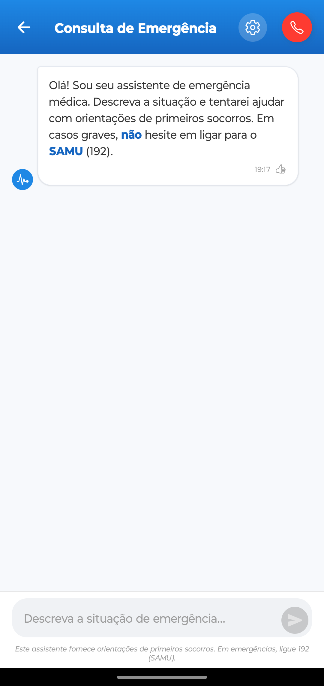 Chat de Emergência