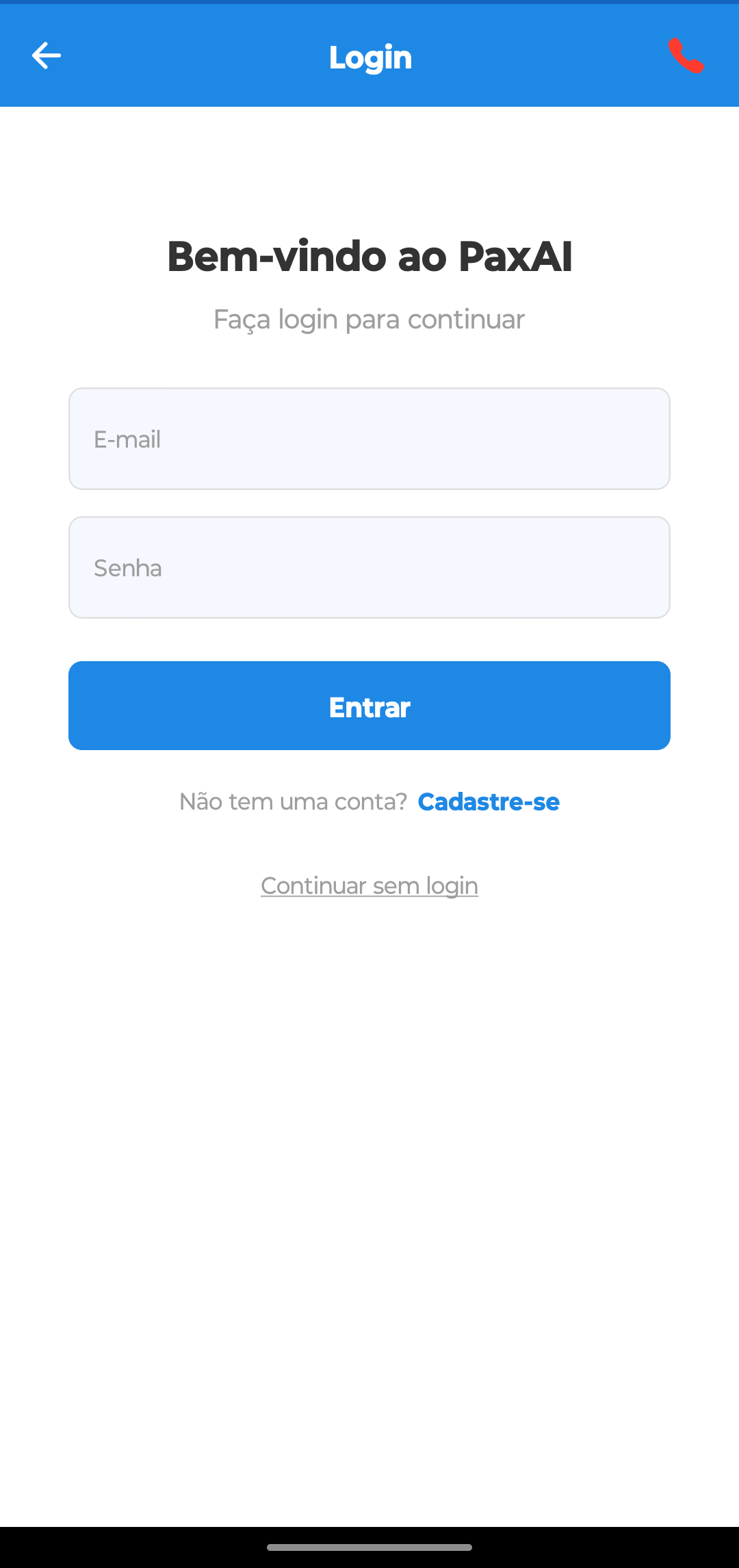 Tela de login